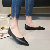 PU Leather Shoes Ballet Flats Pointed Toe Shallow Mouth Slip-on Loafer NewGew